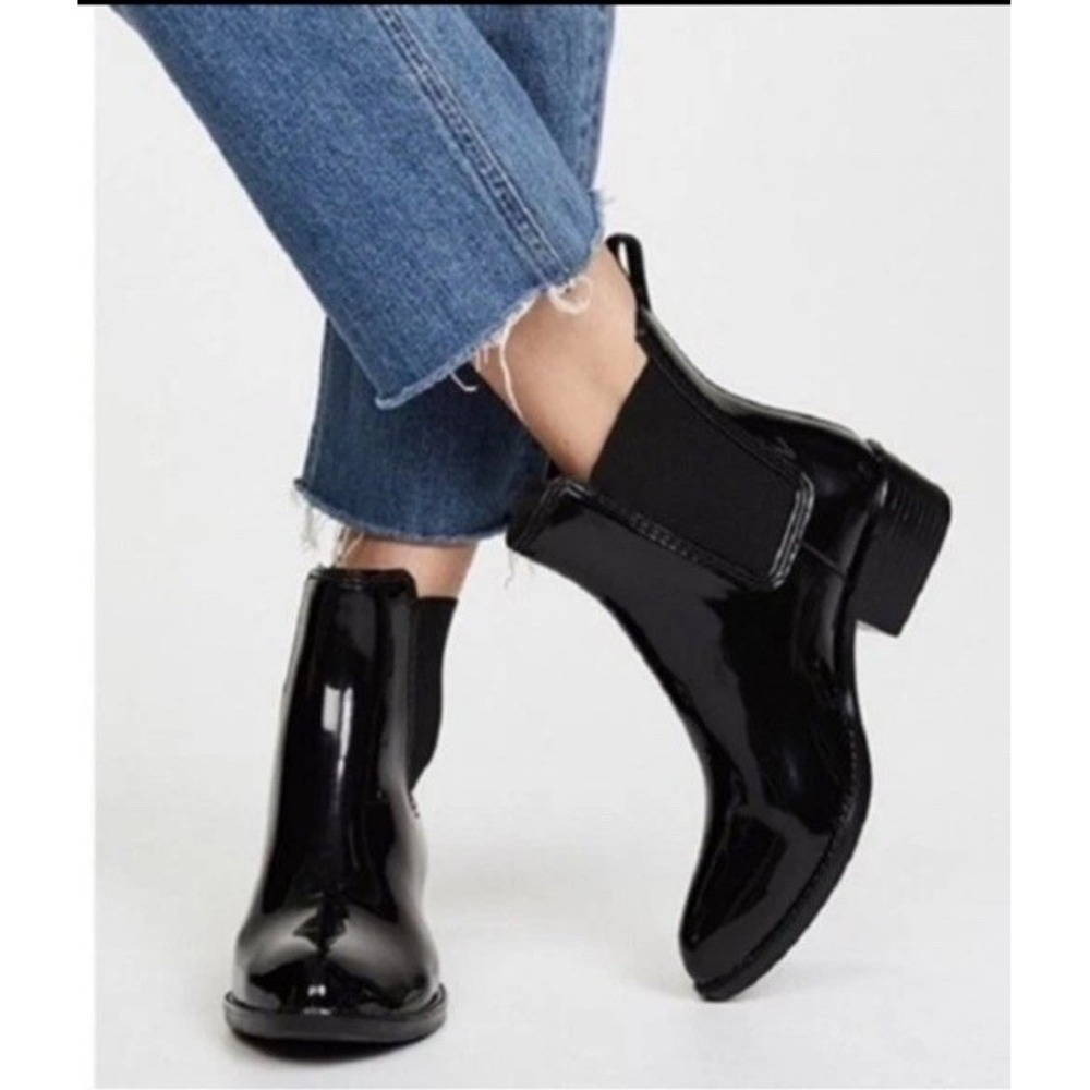 Sam Edelman Tinsley Boots Booties Black Rubber Rain Ankle women's size 11